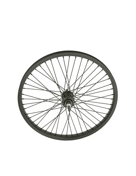 20 x 1.75 Alloy Free Wheel 48 Spoke 14gBlack 3/8 Axle Single Wall Black.